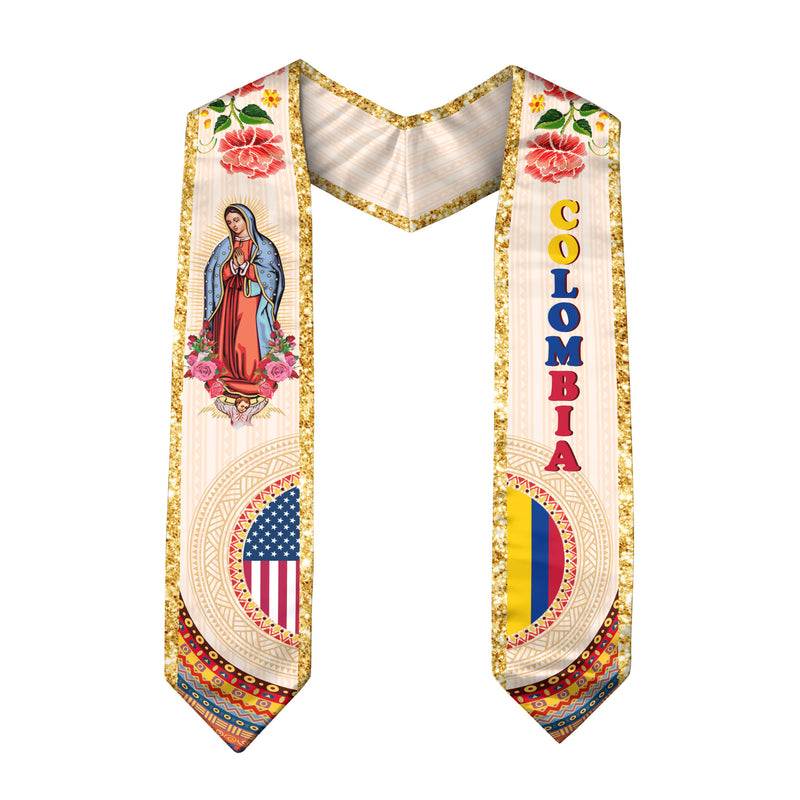Colombia Graduation Stole 2026 with National Flag Design, Elegant Graduation Sash for Class of 2026