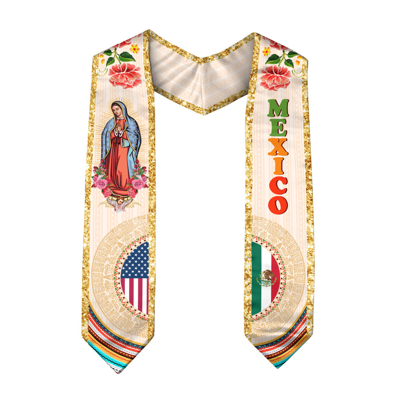 2026 Mexico Graduation Stole, Mexican Flag Sash, Traditional Stole for Graduation Day