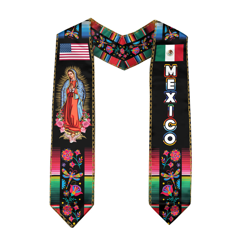 Mexican Flag Graduation Stole 2026, Mexico Graduation Sash, Classic Stole for Photos