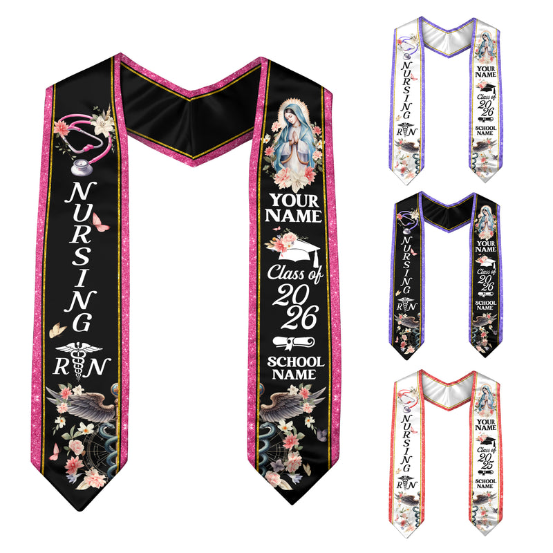Customized RN and BSN Graduation Stole, Nursing Graduation Sash for Class of 2026