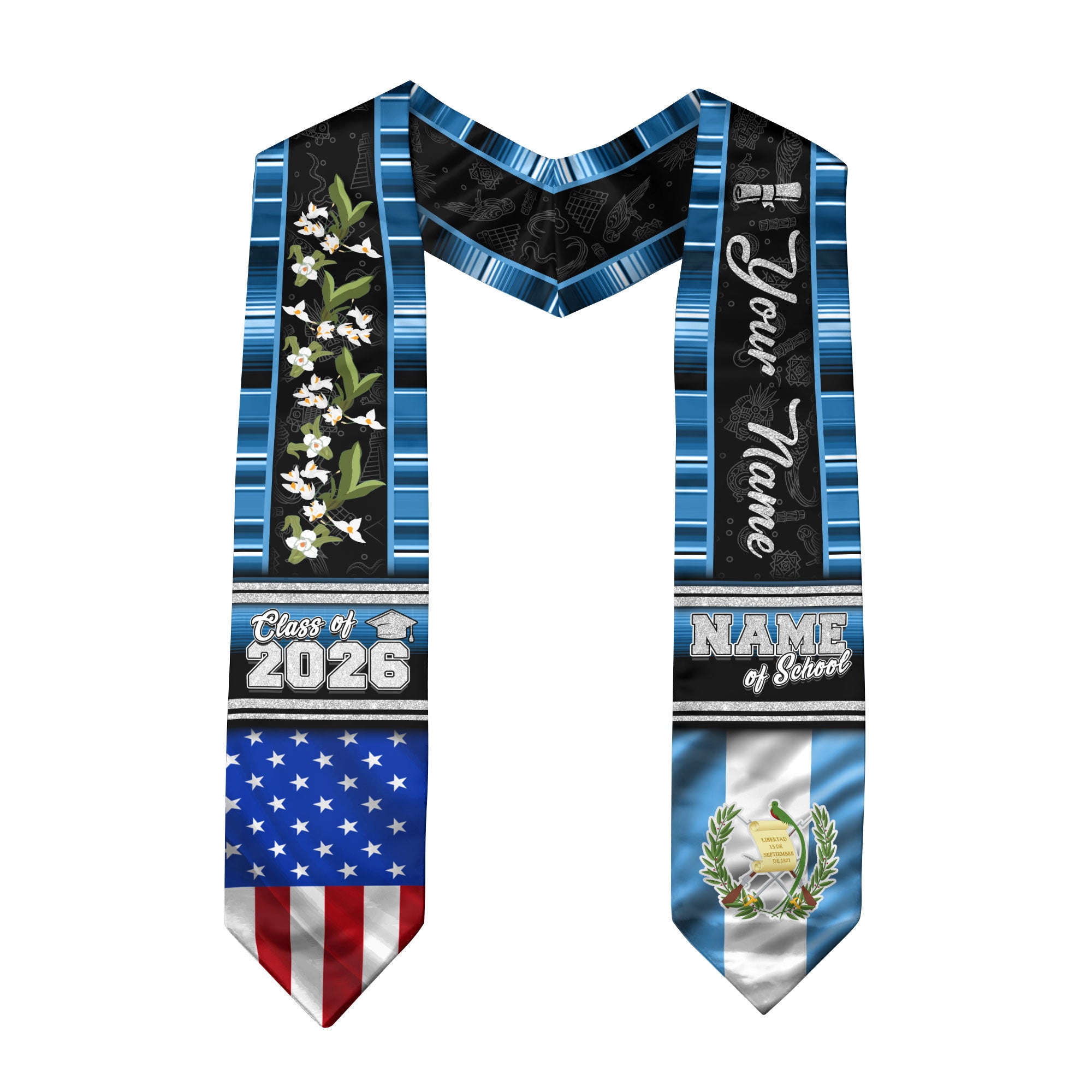 Guatemala Graduation Sash, Guatemala Flag Graduation Stole 2026, Guatemala Stole