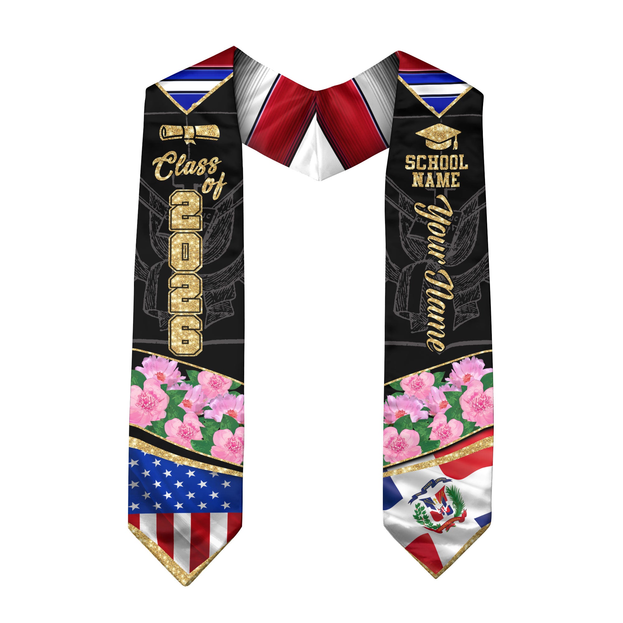 Dominican Graduation Sash 2026, Dominican Graduation Stole, Stole with Personalized Finish