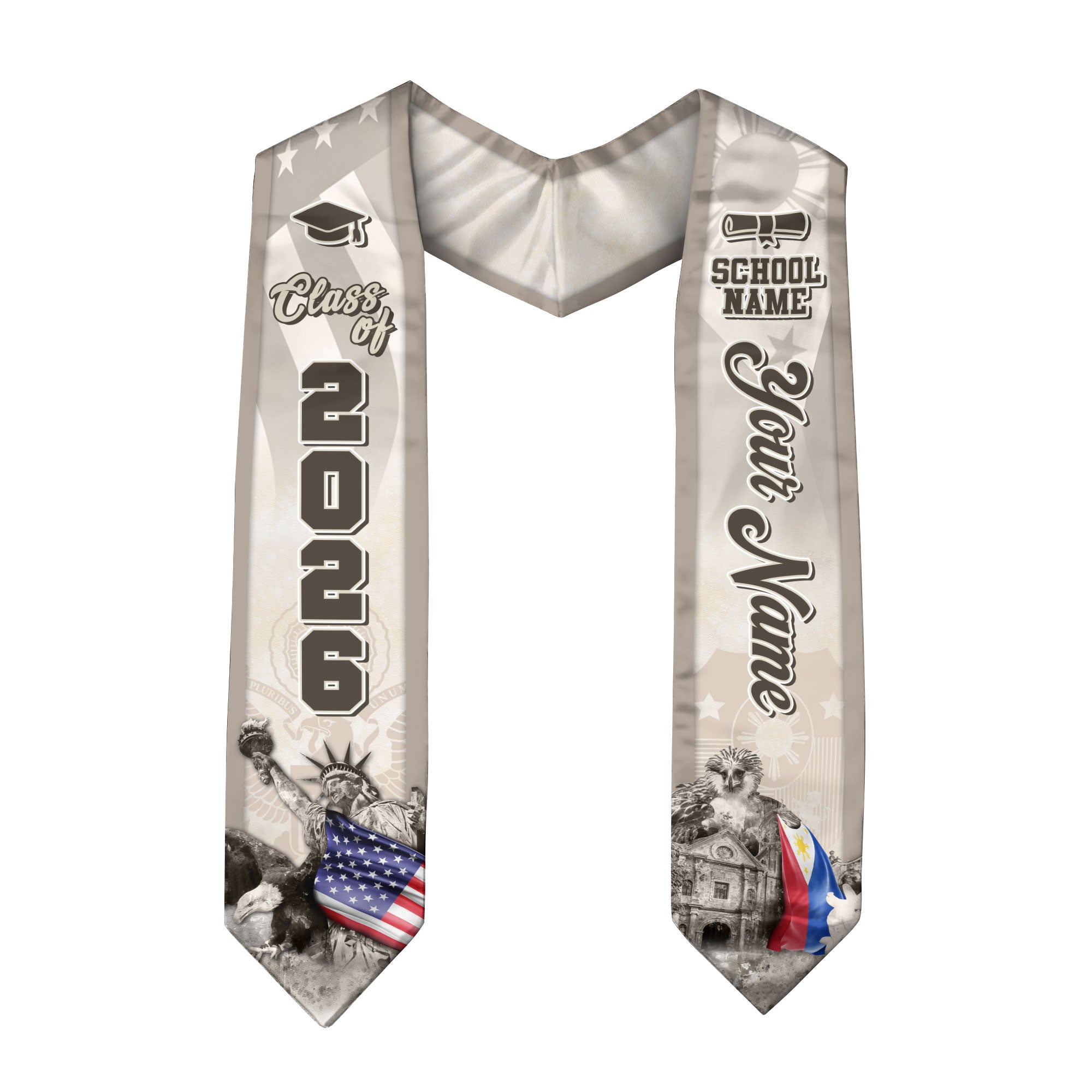 Filipino Flag Graduation Stole 2026, Philippines Stole Sash, Custom Touch for Graduates