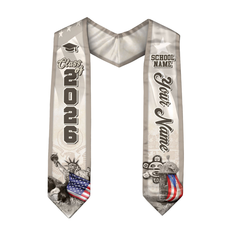 Puerto Rican Flag Graduation Stole 2026, Puerto Rico Stole Sash, Custom Touch for Graduates