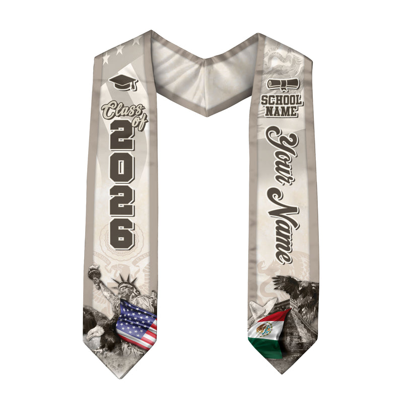 Mexican Flag Graduation Stole 2026, Mexico Stole Sash, Custom Touch for Class of 2026
