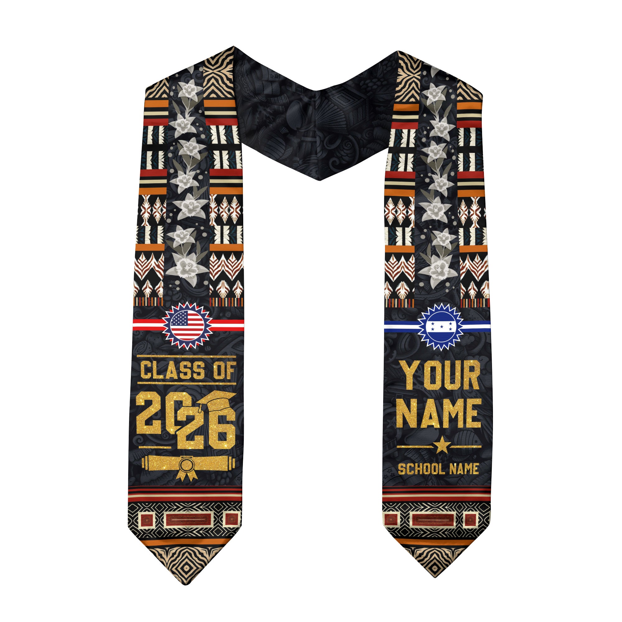 Graduation Sash Honduras Flag, Honduran Stole 2026, Stole for Honduras Graduation