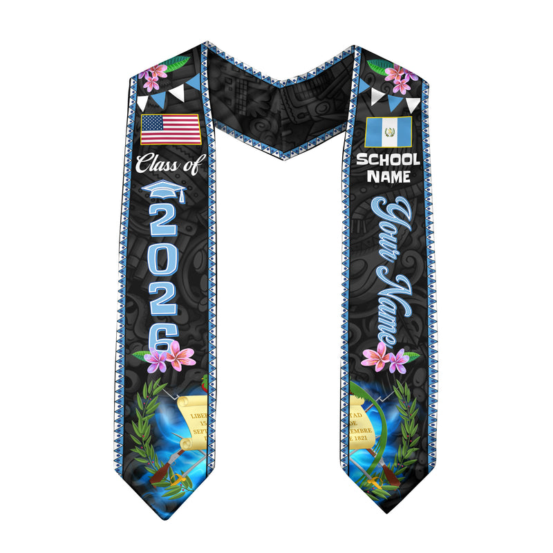 Customized Guatemala Graduation Stole, Guatemalan Sash Custom, Guatemalan Flag Stole, Custom Graduation Sash 2026, Class of 2026