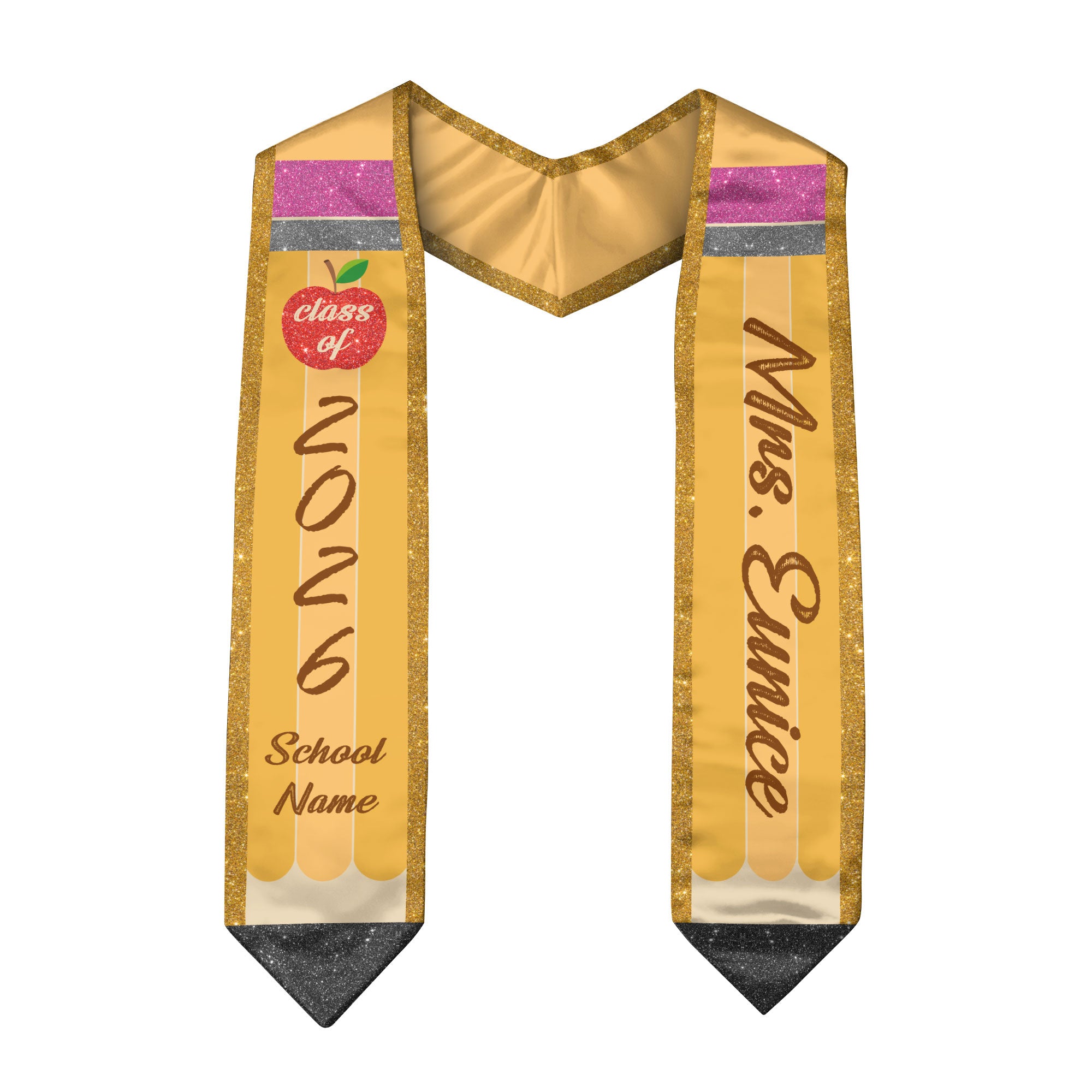Customized Teacher Graduation Stole, Education Ceremony Sash for Teachers, Class of 2026