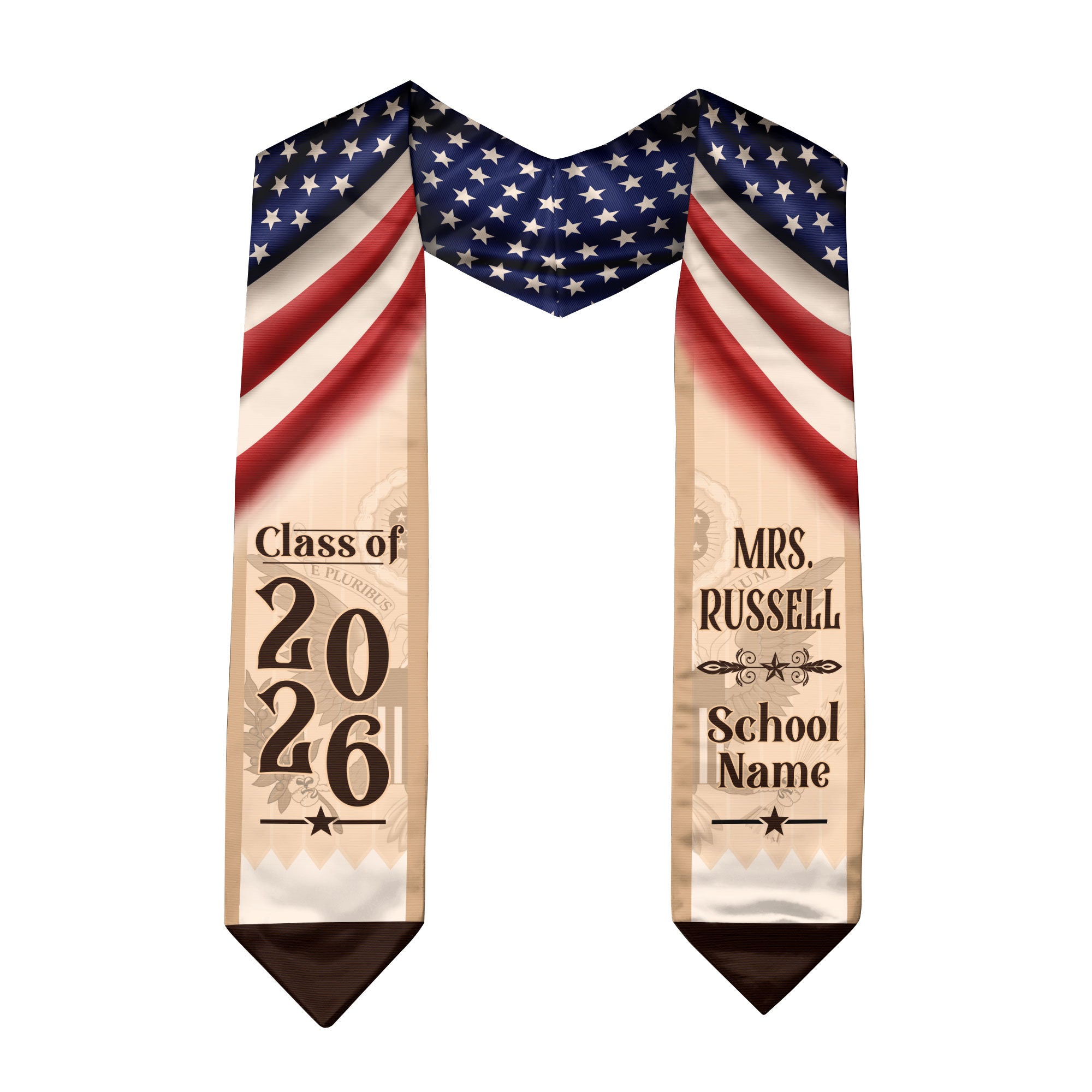 Customized Educator Graduation Stole for Teachers America, Academic Ceremony Sash Class of 2026