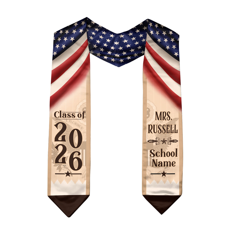 Customized Educator Graduation Stole for Teachers America, Academic Ceremony Sash Class of 2026