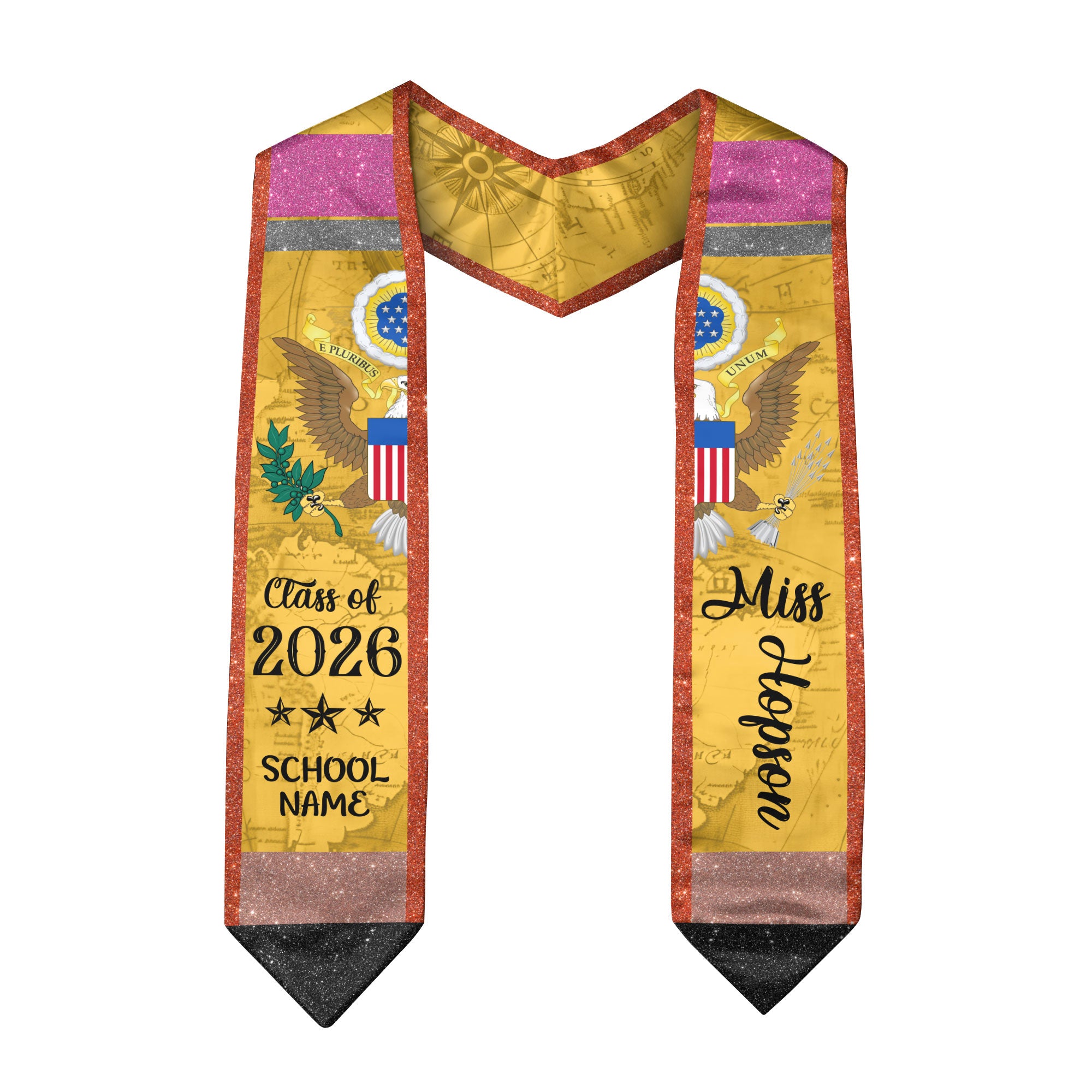 Customized Teacher America Graduation Stole Designed for Educators, Graduation Sash 2026