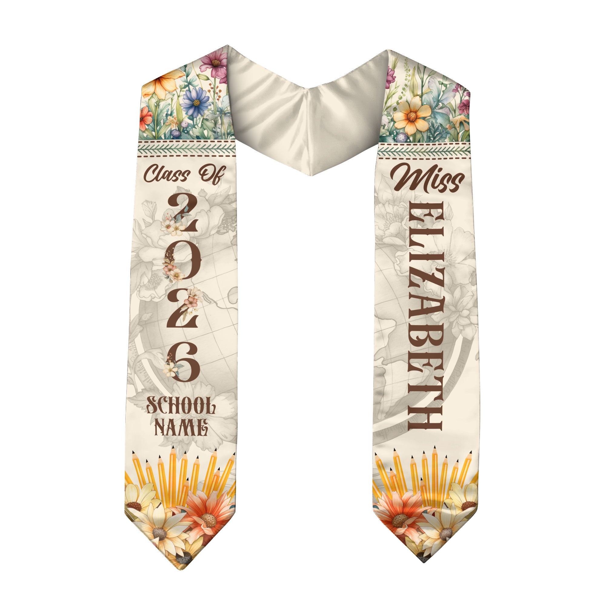 Customized Graduation Stole for Teachers, Academic Achievement Sash Celebrating Class of 2026