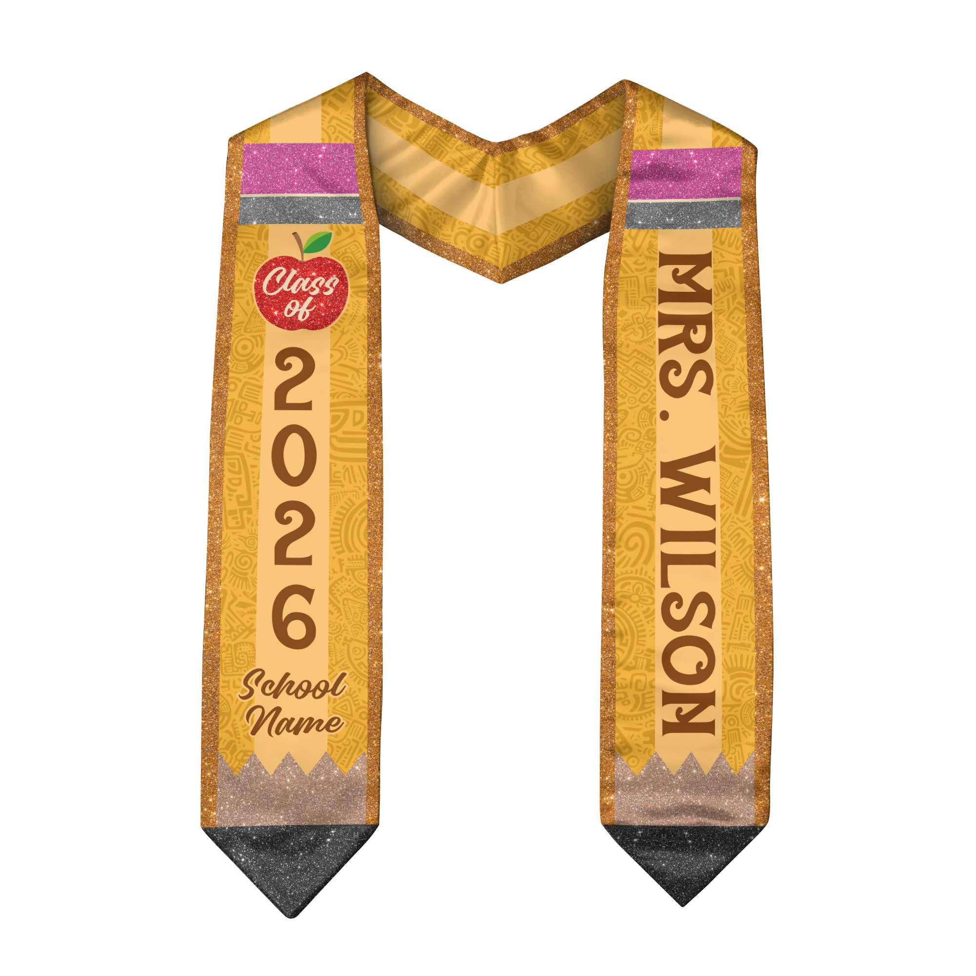 Customized Teacher Graduation Sash, Educator Recognition Stole for Commencement 2026