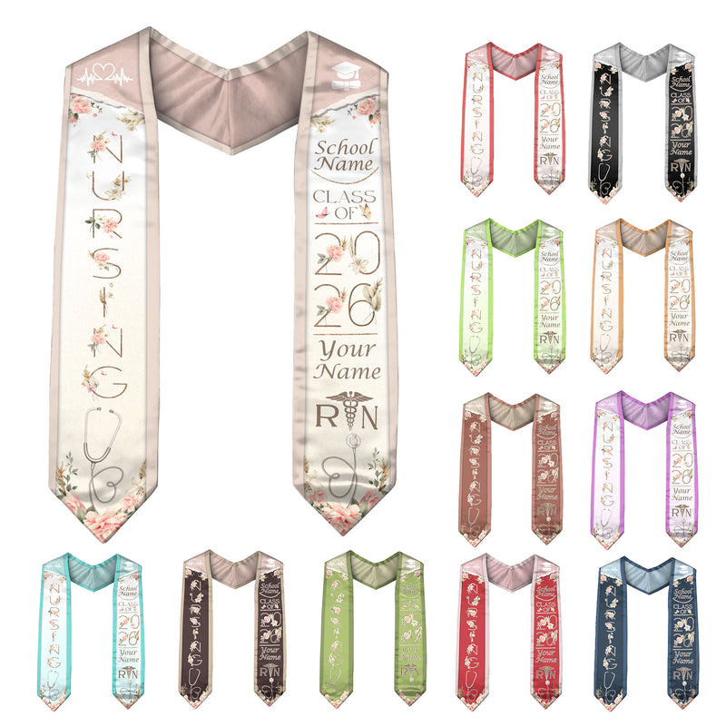 Customized BSN Nursing Graduation Stole for RN Students, Professional Sash 2026
