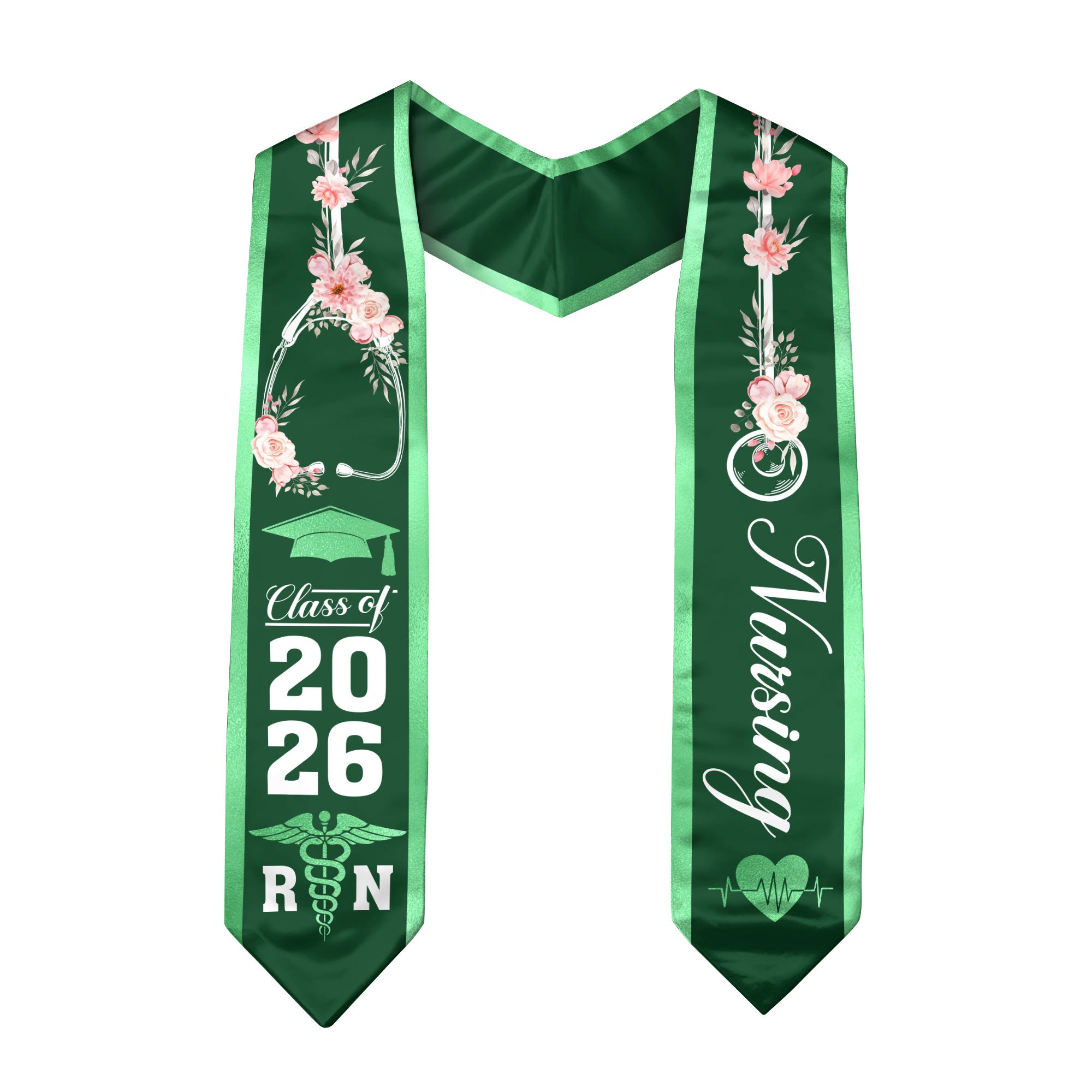 RN Nurse Graduation Stole 2026, Academic Nursing Sash for BSN Graduate Ceremony