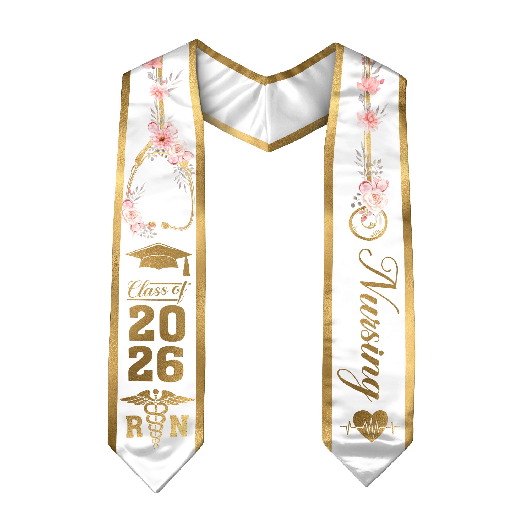 BSN RN Graduation Sash 2026, Nursing Graduation Stole for Academic Ceremony