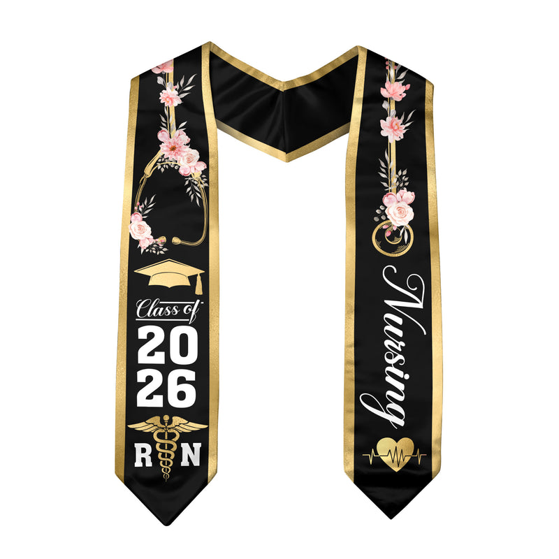 RN Graduation Stole 2026, Professional Nursing Graduation Sash for BSN Nurses Class of 2026
