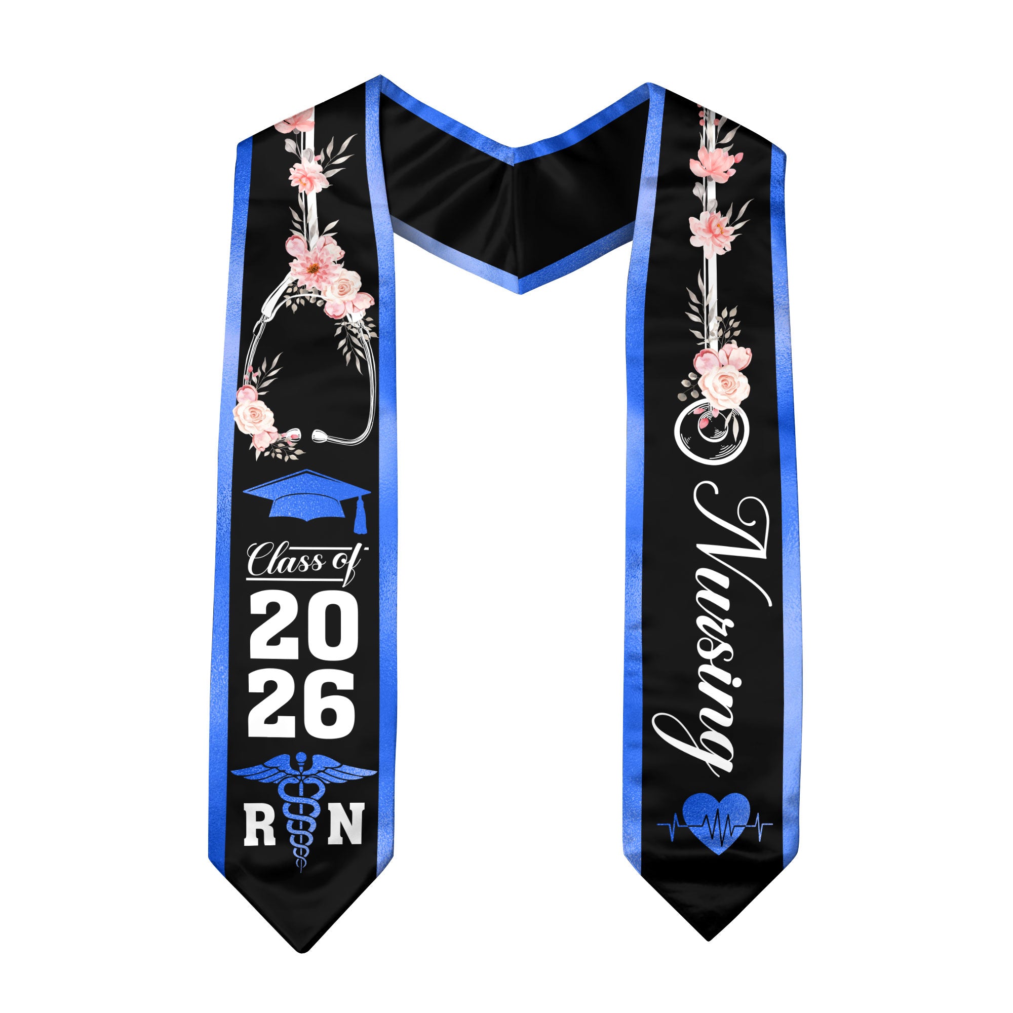 RN Nurse Graduation Sash 2026, Traditional Nursing Stole for Graduation Ceremony
