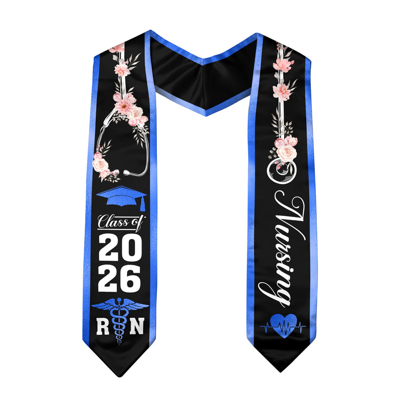 RN Nurse Graduation Sash 2026, Traditional Nursing Stole for Graduation Ceremony