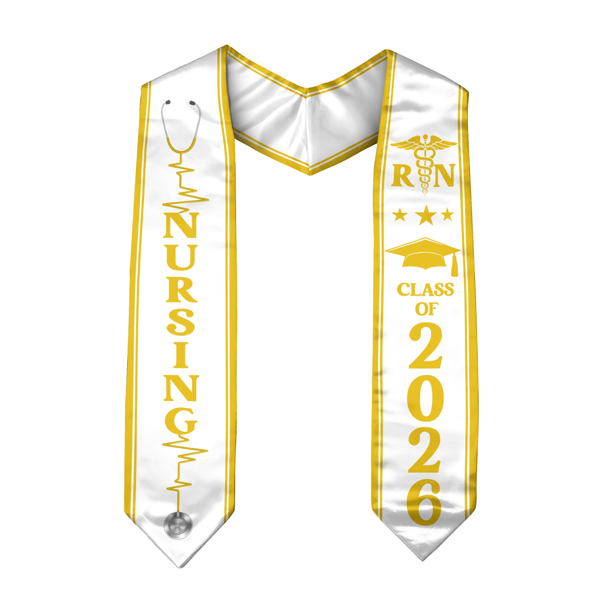 RN Graduation Stole 2026, Professional Nursing Graduation Sash for BSN Nurse Class of 2026