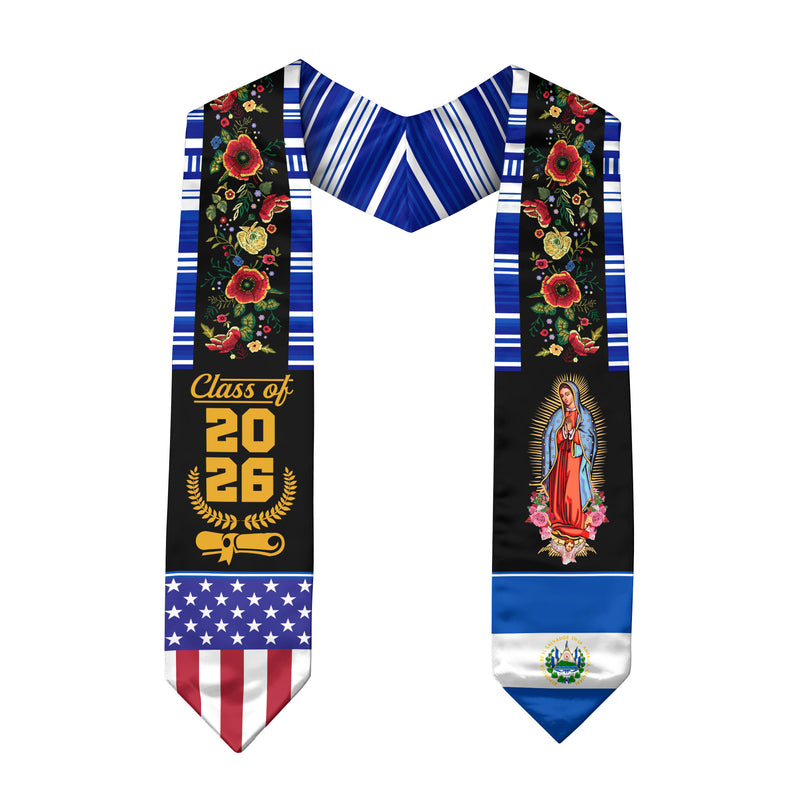 Graduation Stole El Salvador, Salvadoran Flag Graduation Sash for 2026 Graduates