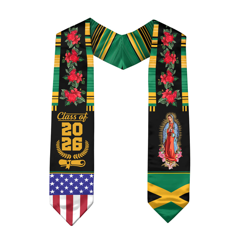 Graduation Stole Jamaica, Jamaican Flag Graduation Sash for Class of 2026