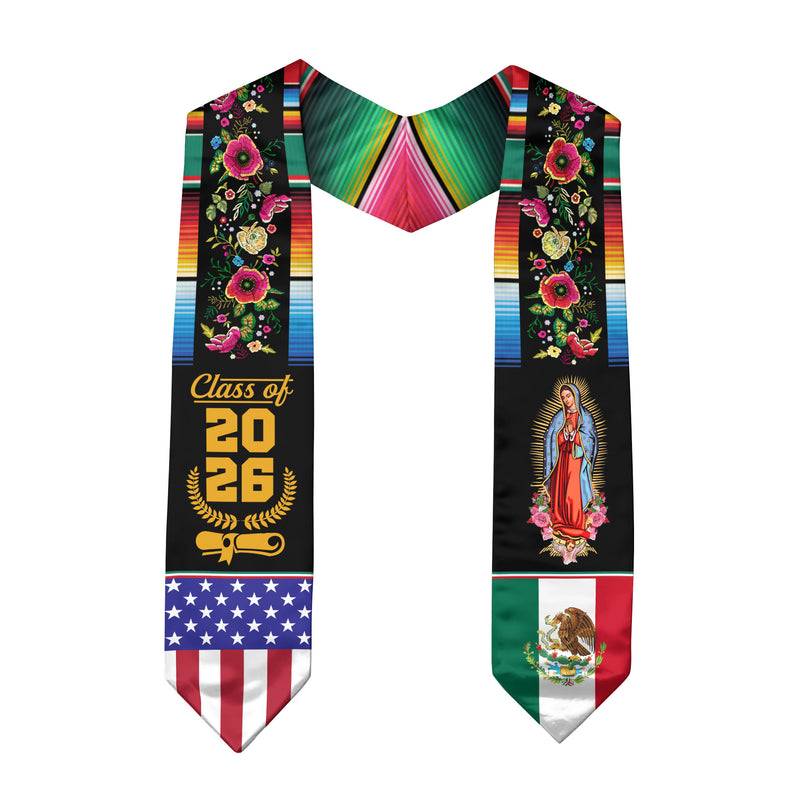 2026 Mexico Graduation Sash, Mexican Flag Stole for Graduates, Traditional Stole Gift