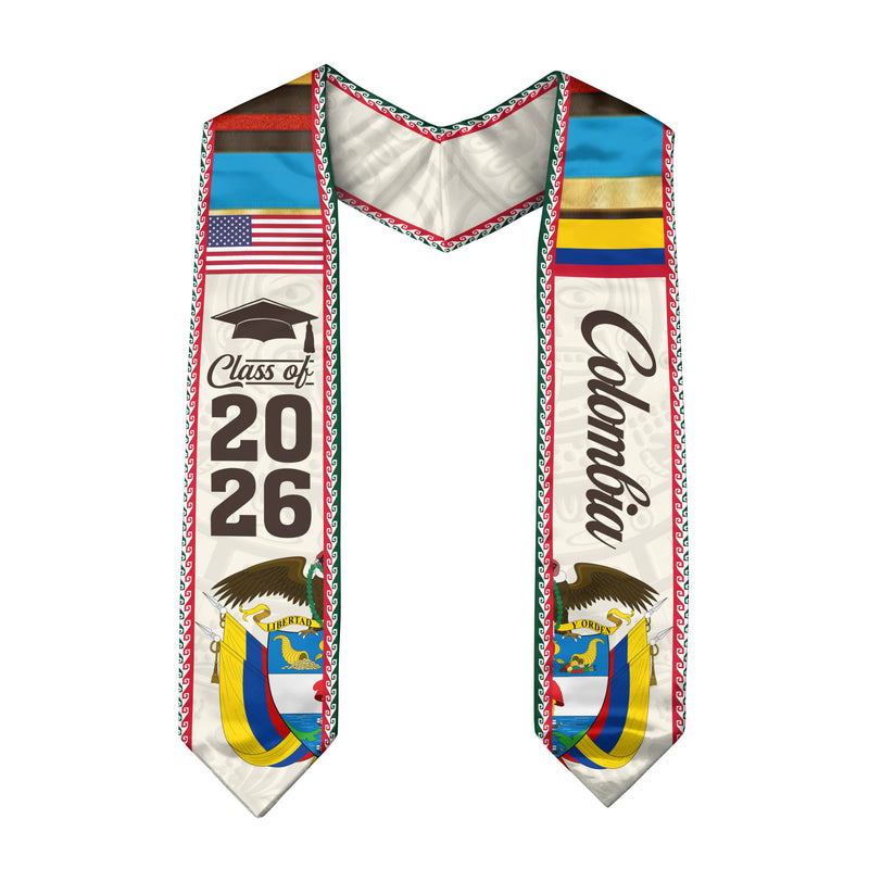 Colombian Graduation Stole 2026, Flag Inspired Graduation Sash for the Class of 2026