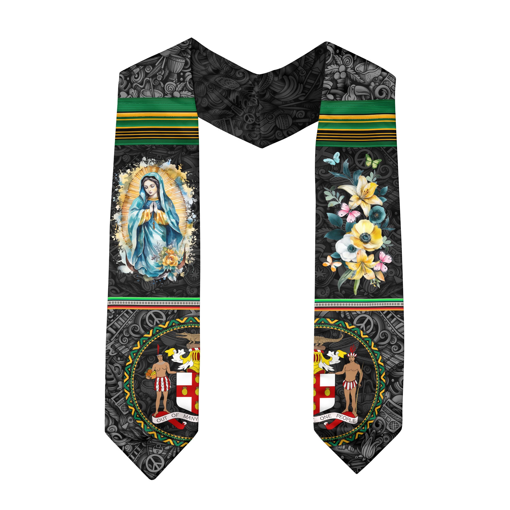 Jamaican Flag Graduation Sash 2026, Jamaica Graduation Stole, Traditional Graduation Accessory