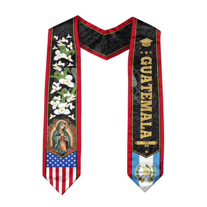Guatemala Graduation Stole 2026, Guatemalan Flag Graduation Sash, Classic Academic Style for Graduates