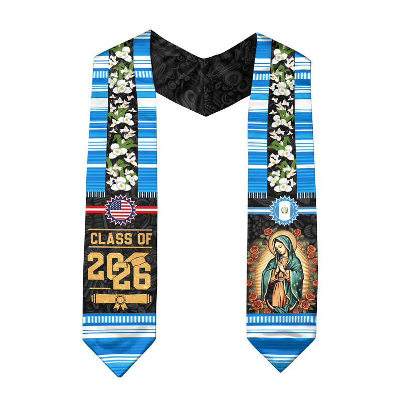 Guatemalan Flag Graduation Stole 2026, Guatemala Graduation Sash, Elegant Cultural Academic Design