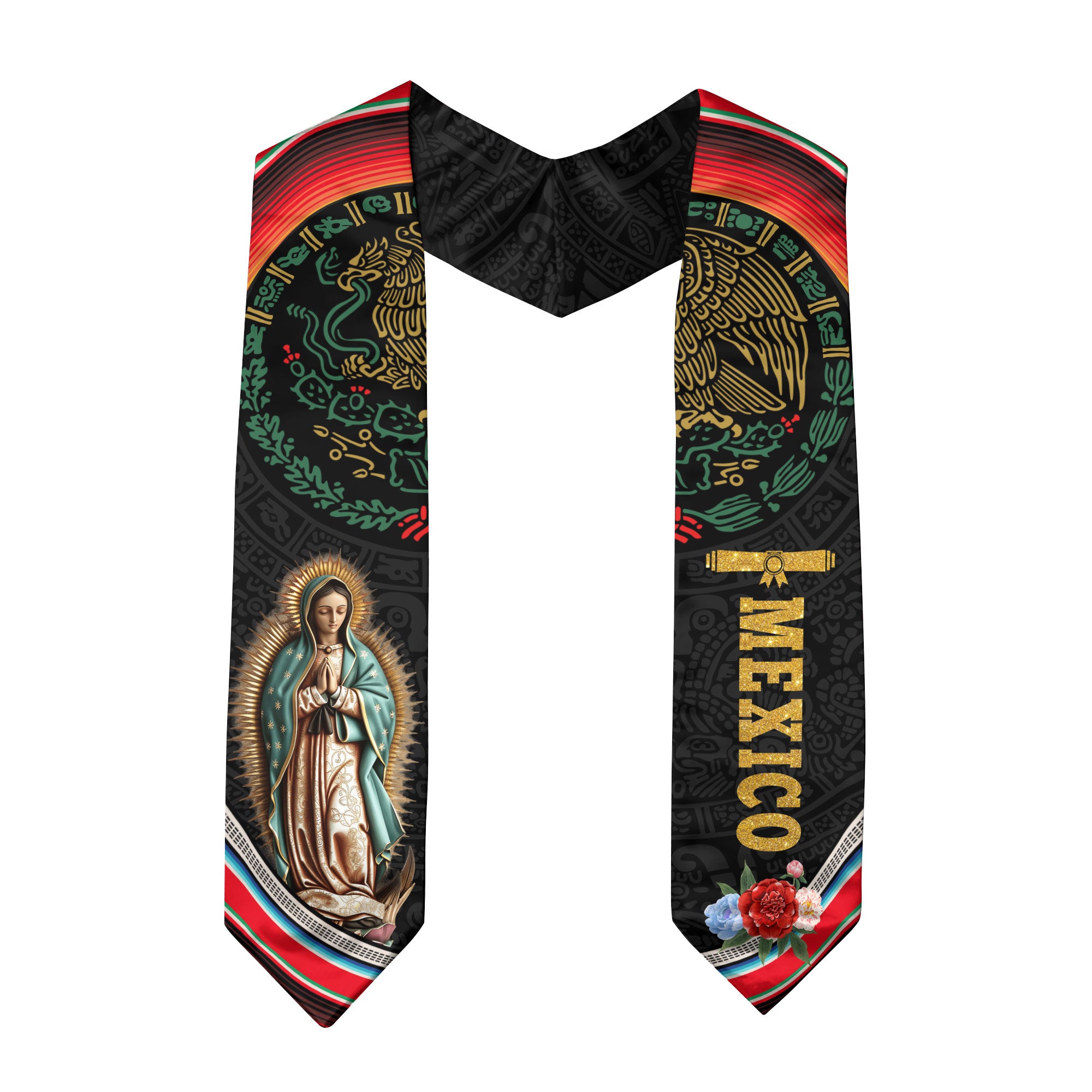 Mexican American Flag Graduation Sash 2026, Mexican Graduation Sash, Mexican Stole