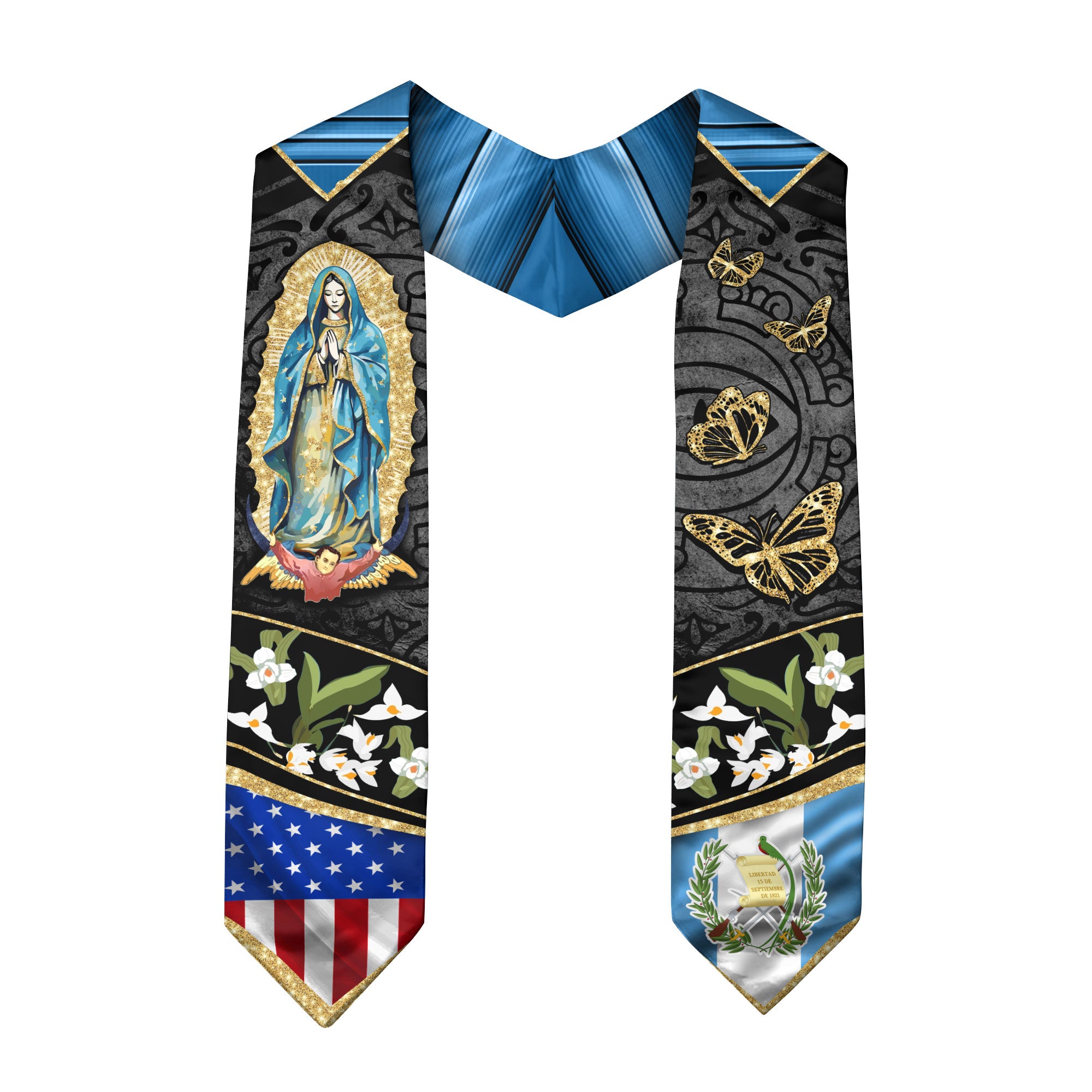 Guatemalan Flag Graduation Sash 2026, Guatemala Graduation Stole, Traditional Academic Sash