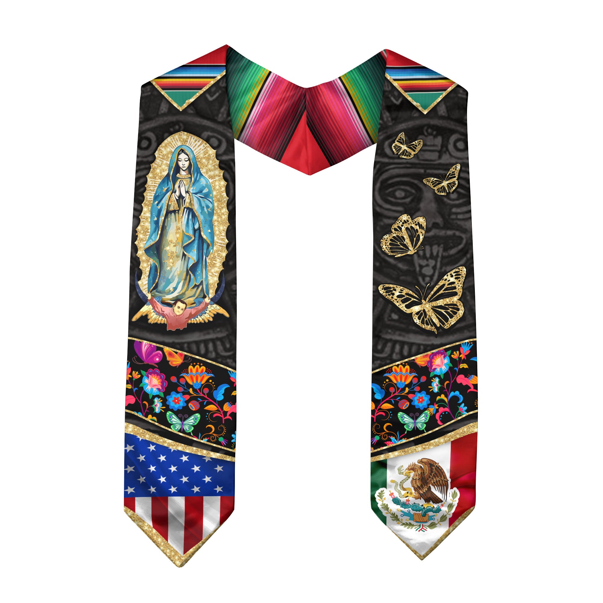 Mexico Sash, Mexican American Flag Graduation Sash 2026, Mexico Graduation Stole