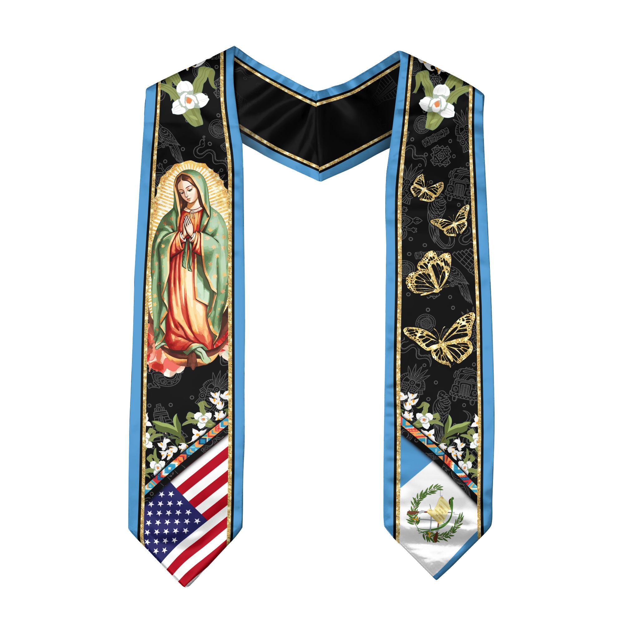 Guatemala Flag Graduation Stole 2026, Guatemalan Graduation Sash, Clean and Elegant Finish