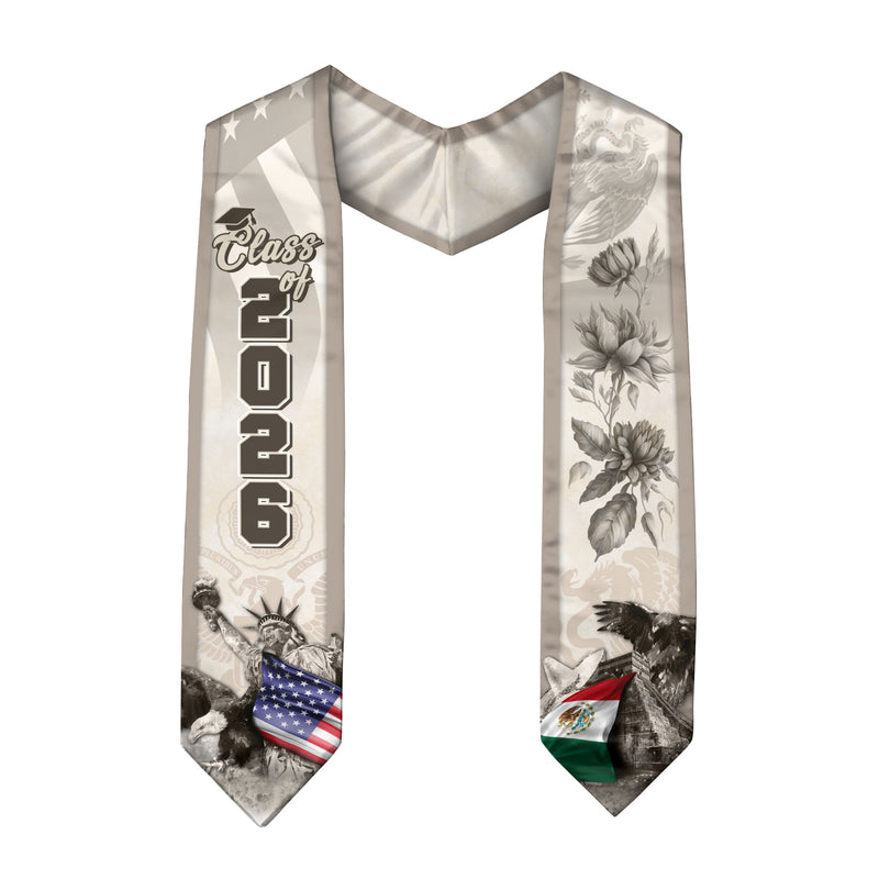 Mexican Graduation Stole 2026, Mexican American Flag Sash, Graduation Stole 2026