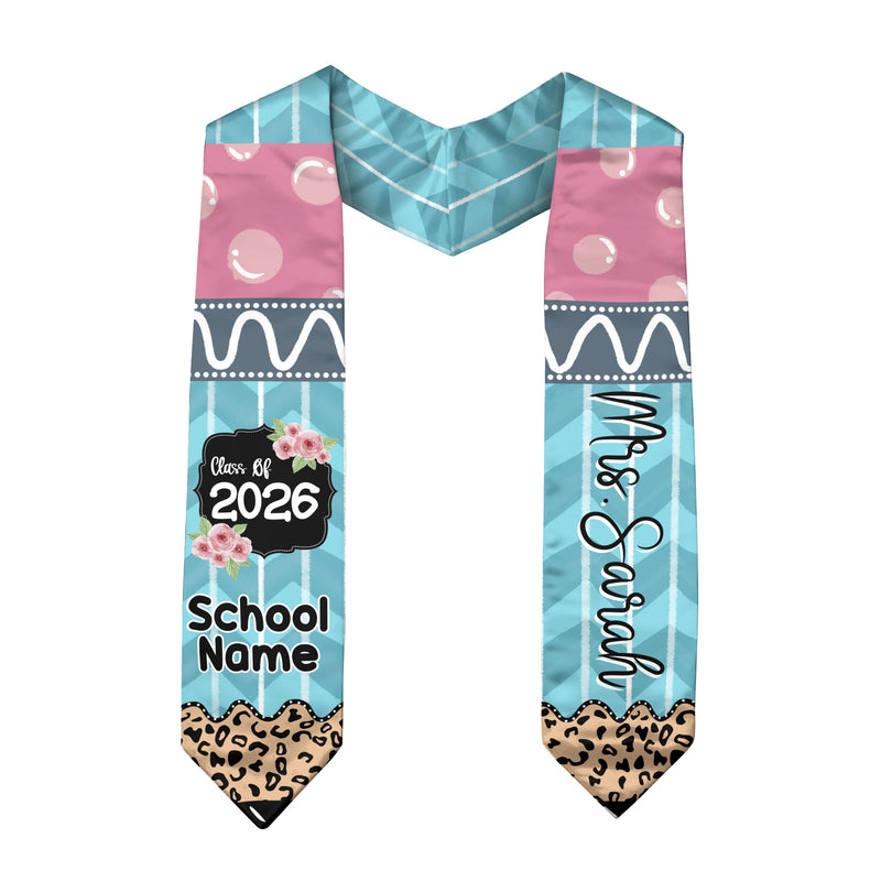 Customized Teacher Graduation Stole, Academic Honor Ceremony Sash for Educators, Class of 2026