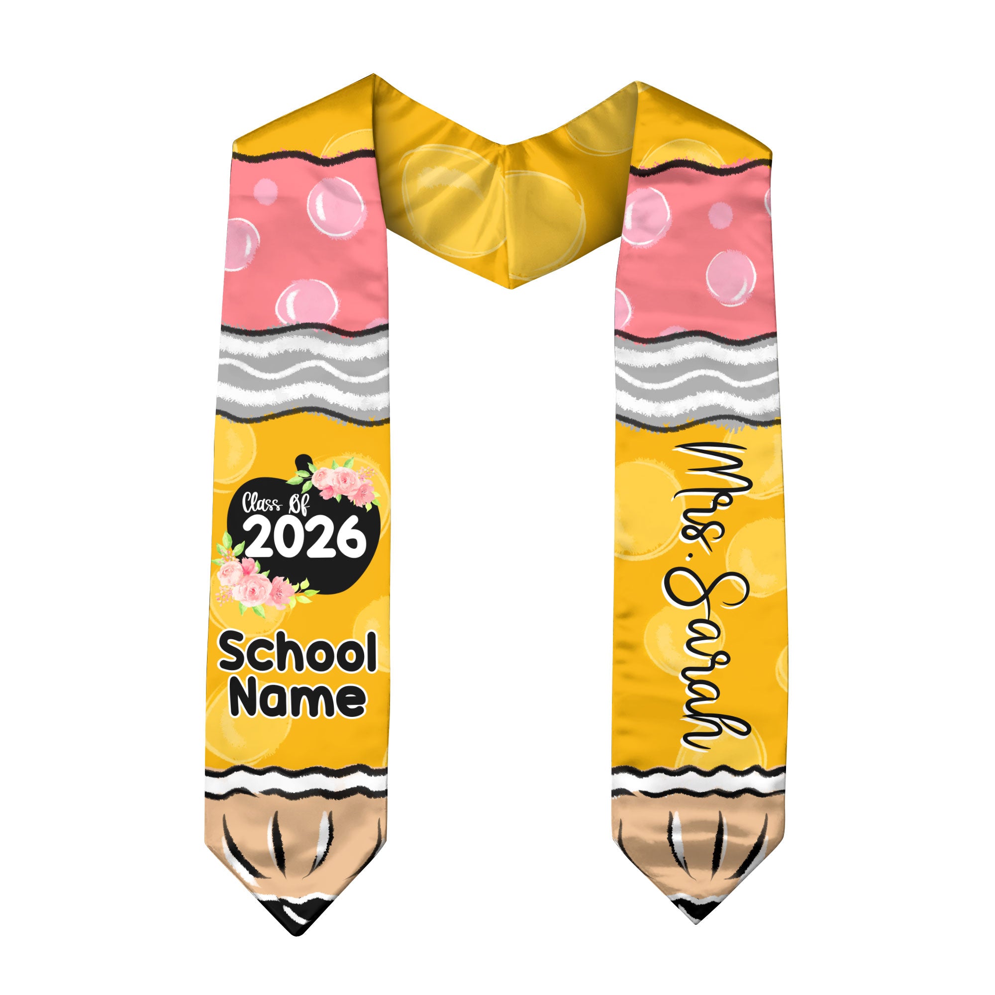 Customized Teacher Graduation Sash, Educational Achievement Stole for Commencement 2026