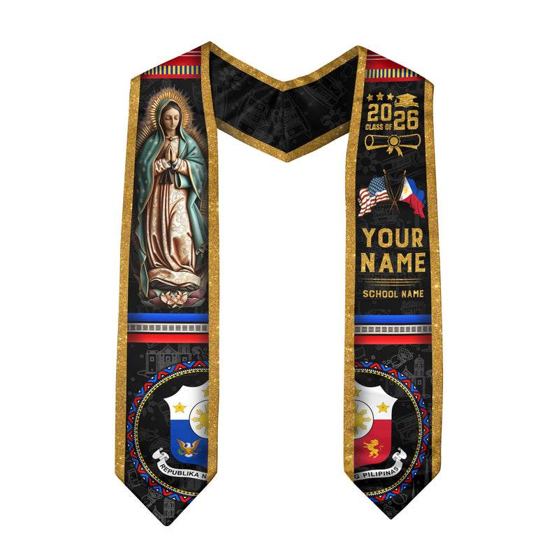 Philippines Graduation Stole 2026, Filipino Flag Graduation Sash, Custom Grad Stole 2026
