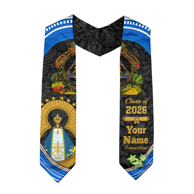 Honduran Flag Graduation Sash 2026, Honduras Stole for Grads, Custom Finish Stole