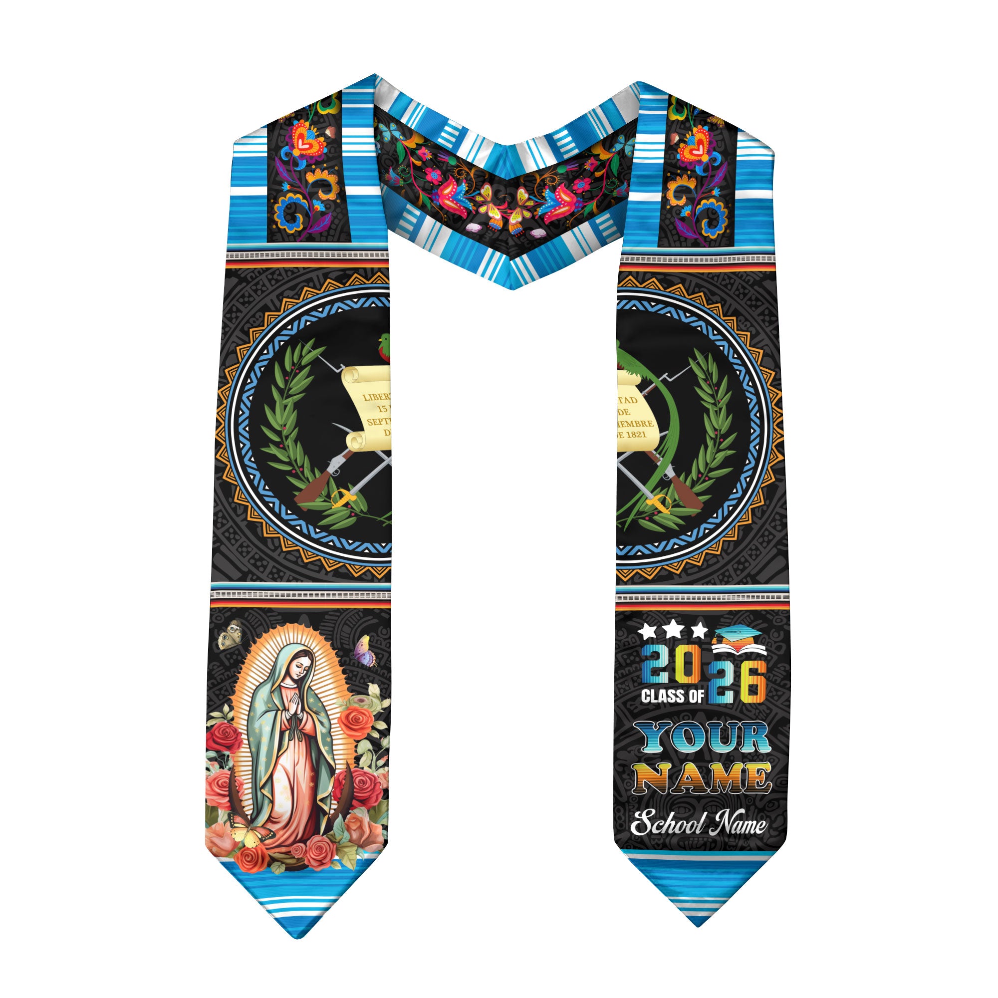Guatemalan Graduation Stole 2026, Guatemala Flag Sash, Custom Grad Sash for 2026