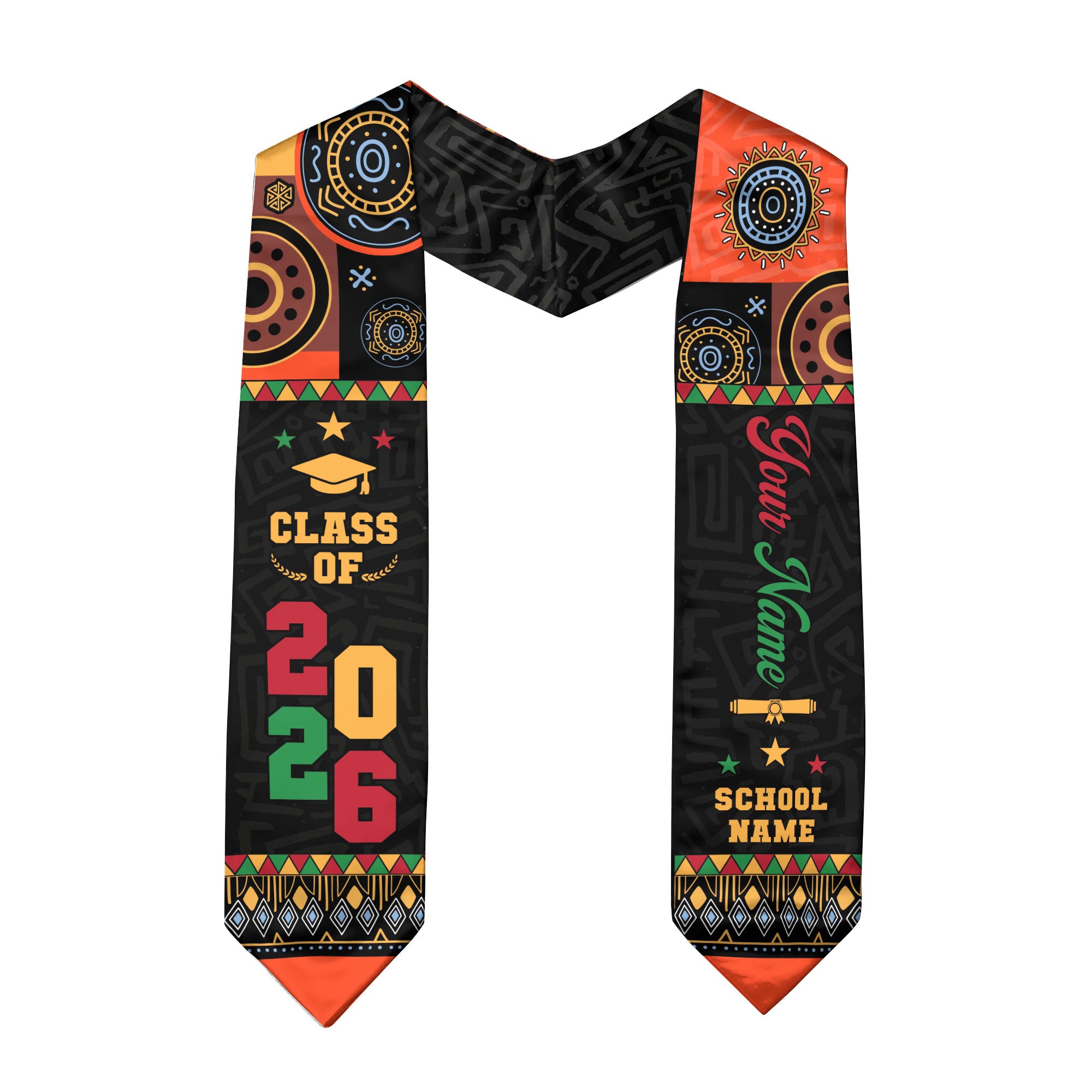 Africa Graduation Stole 2026, African Flag Graduation Sash, Cultural Grad Stole Gift