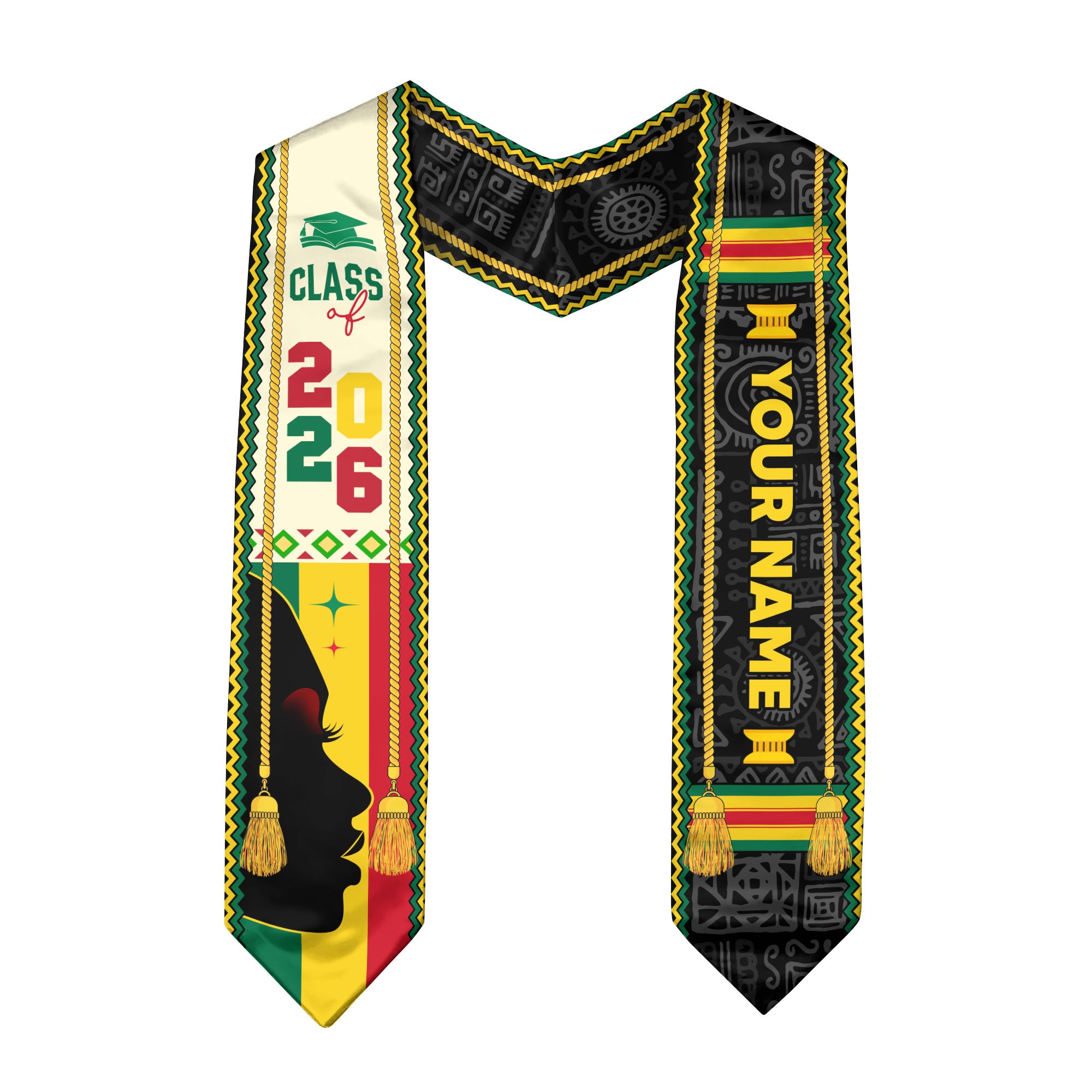 Africa Graduation Sash 2026, African Flag Stole, African Graduation Stole for Students