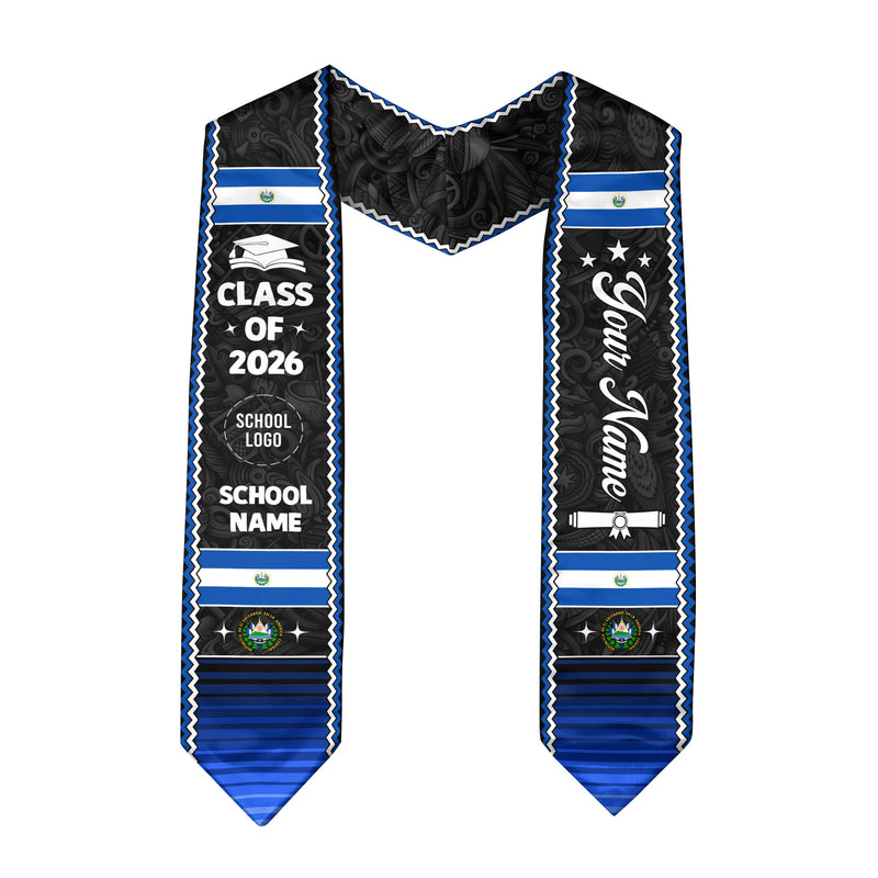 El Salvador Stole 2026, Latin American Graduation Sash, Honor Your Salvadoran Heritage