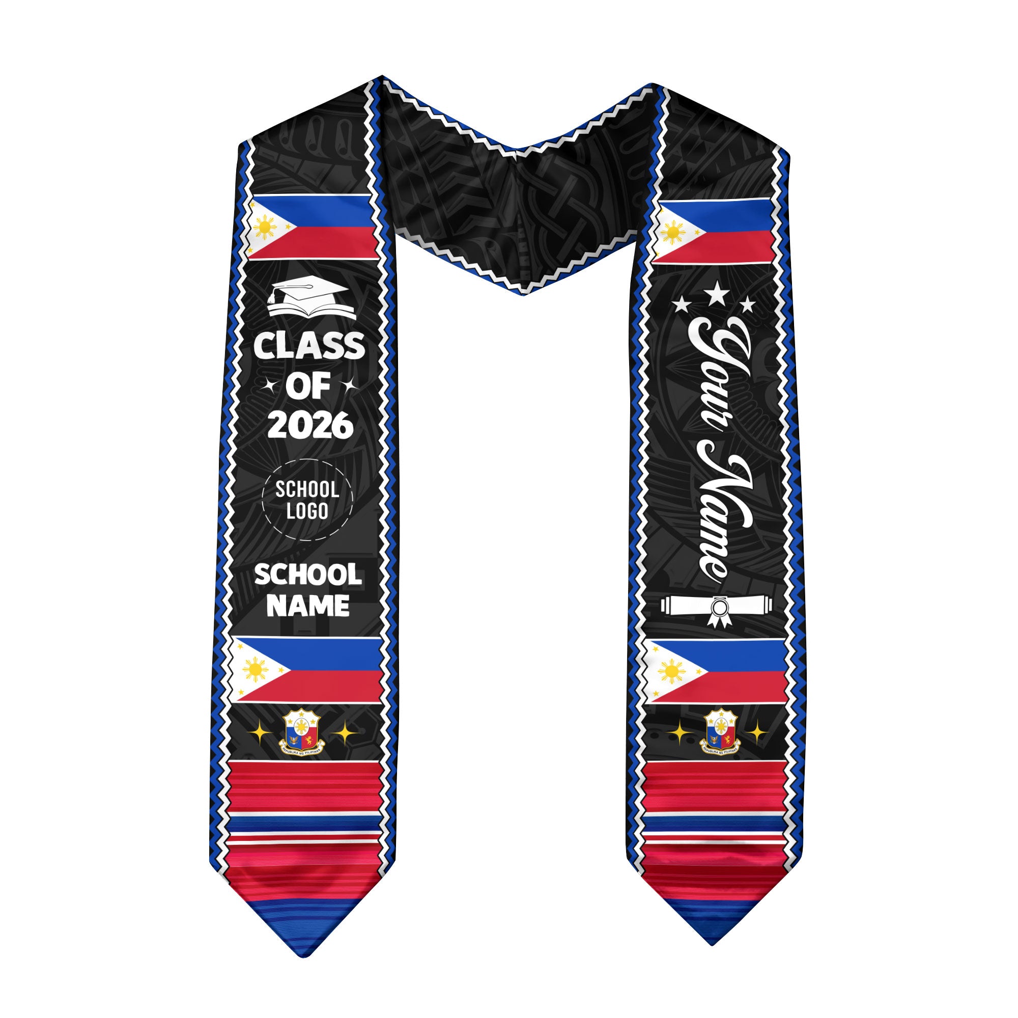 Philippine Graduation Stole 2026, Custom Philippine Flag Sash, Cultural Graduation Accessory