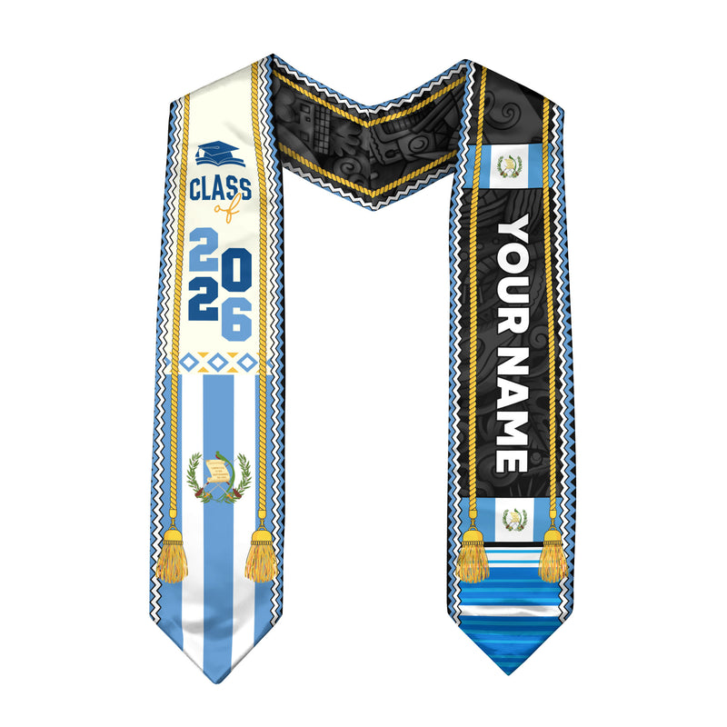 Customized Guatemalan Graduation Stole 2026, Guatemala Flag Sash, Formal Personalized Graduation Style