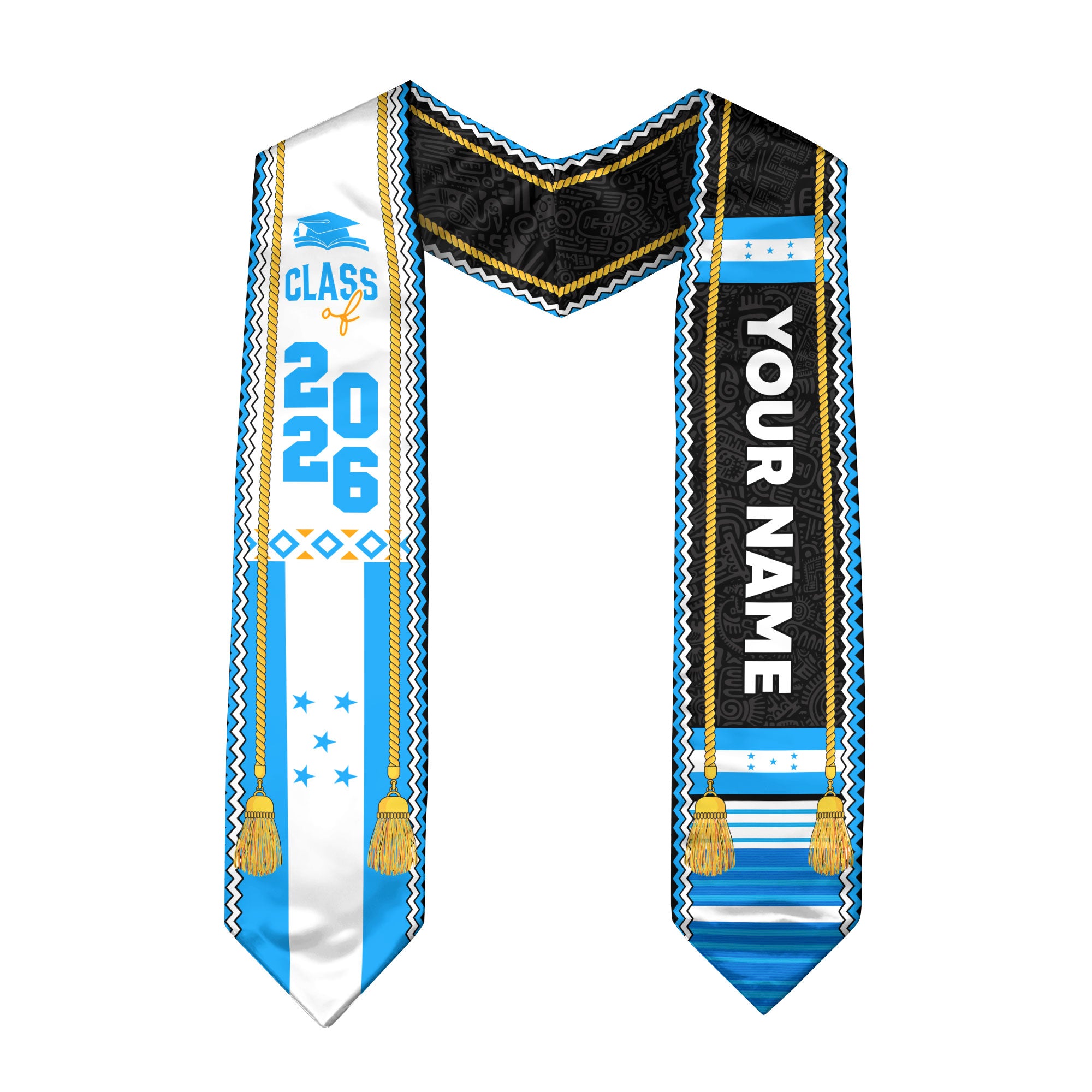 2026 Graduation Stole Honduras, Custom Honduras Flag Stole, Personalized Graduation Accessory