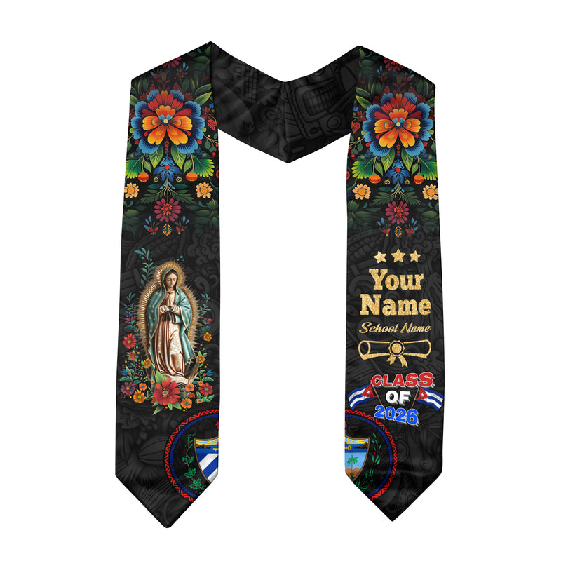 Cuba Graduation Stole 2026, Cuban Flag Graduation Sash, Personalized Cuba Stole