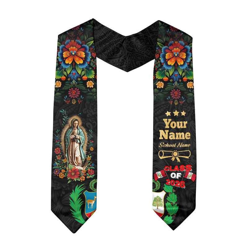 Peru Graduation Sash, Peruvian Flag Stole 2026, Custom Peru Graduation Stole