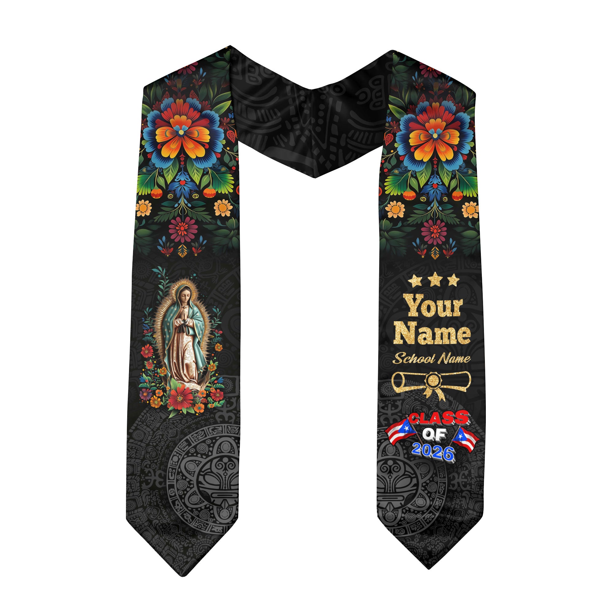 Puerto Rico Graduation Stole 2026, Puerto Rican Flag Sash, PR Stole Custom